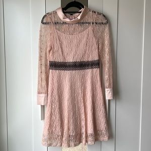 Blush Pink Baby Pink Lacey Short Dress